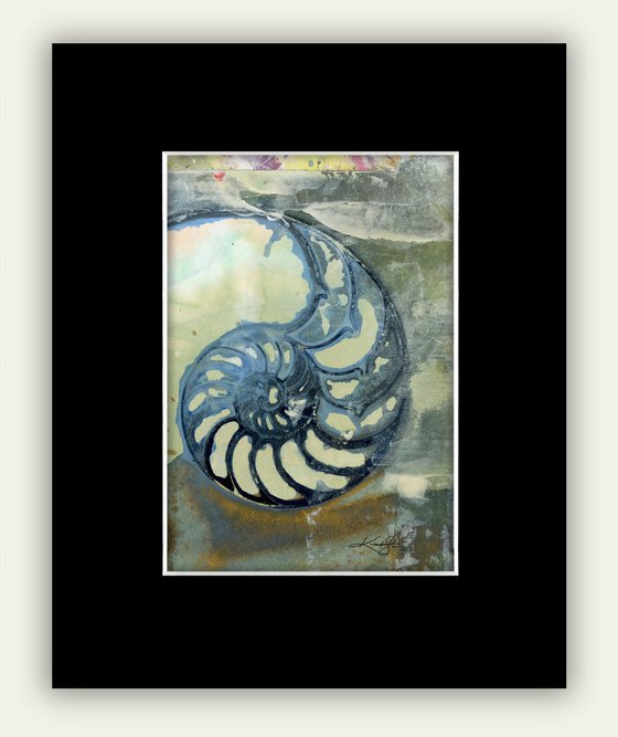 Nautilus Shell 2020-14 - Mixed media Sea Shell Painting by Kathy Morton Stanion