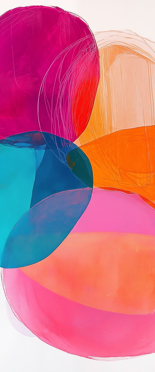 Painting of Pink, Orange, Blue by Sasha Robinson