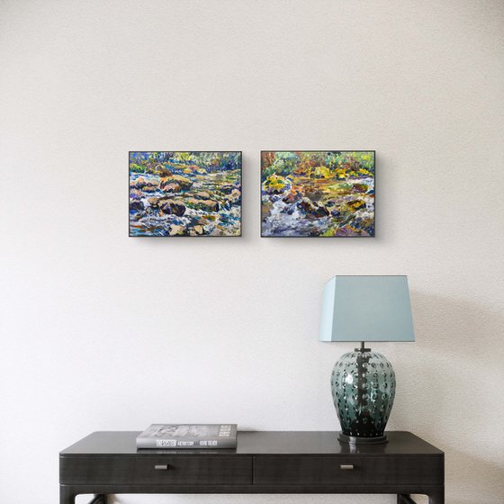 Mountain River Charnali, Georgia – Diptych