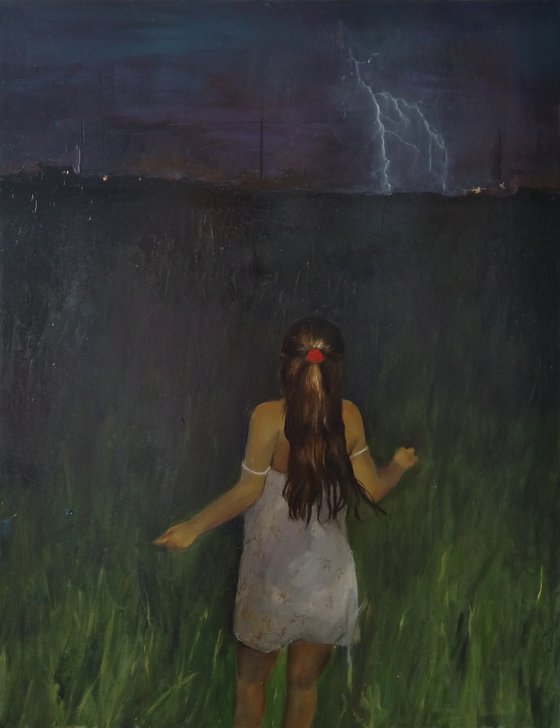 Dark story 50x65cm ,oil/canvas, impressionistic figure