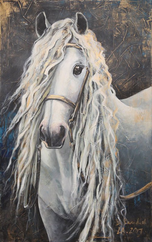 White horse by Bahareh Kamankesh
