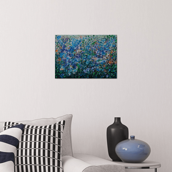 Dream Blue by OLena Art   17" X 12" X 1" - Original Painting   by Olena Art