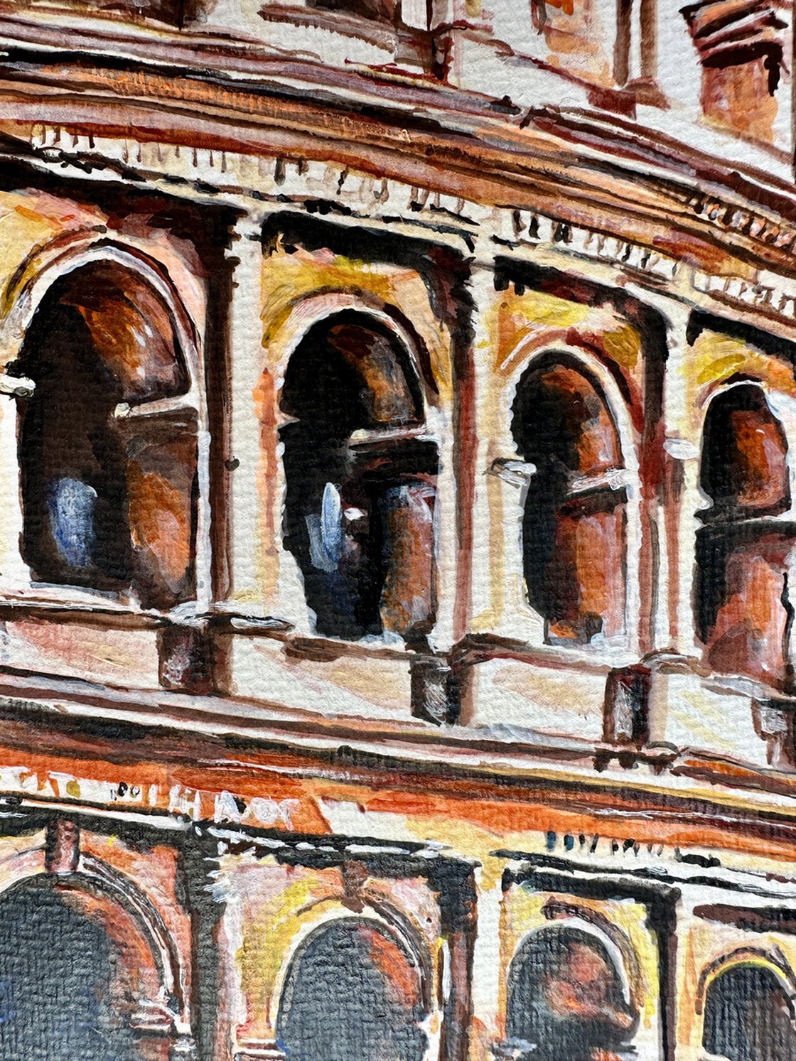 ROME OLYMPIO MONTICELLI レア画アンティーク絵画 ローマ Original Mixed-media Painting - Timeless Rome by Misty Lady - M