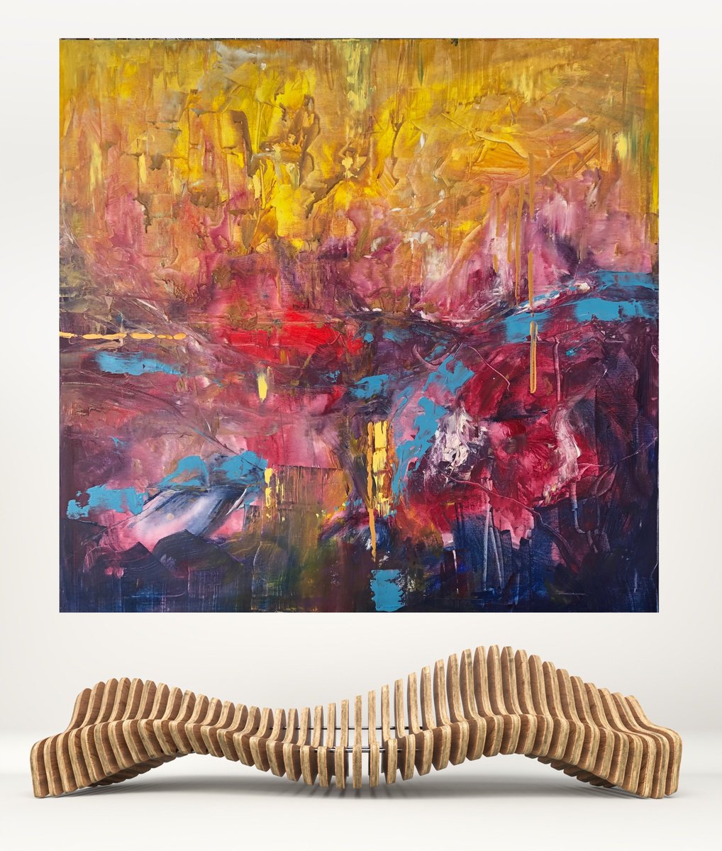 Abstract Acrylic Painting By Snezana Djordjevic, 39 X 39", A New Circle Of Life, Original Artwork