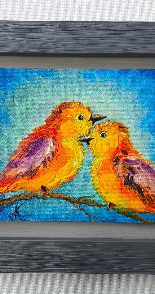 Orange birds by Anastasia Kozorez