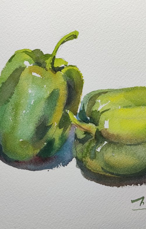 Green Peppers by Jing Chen