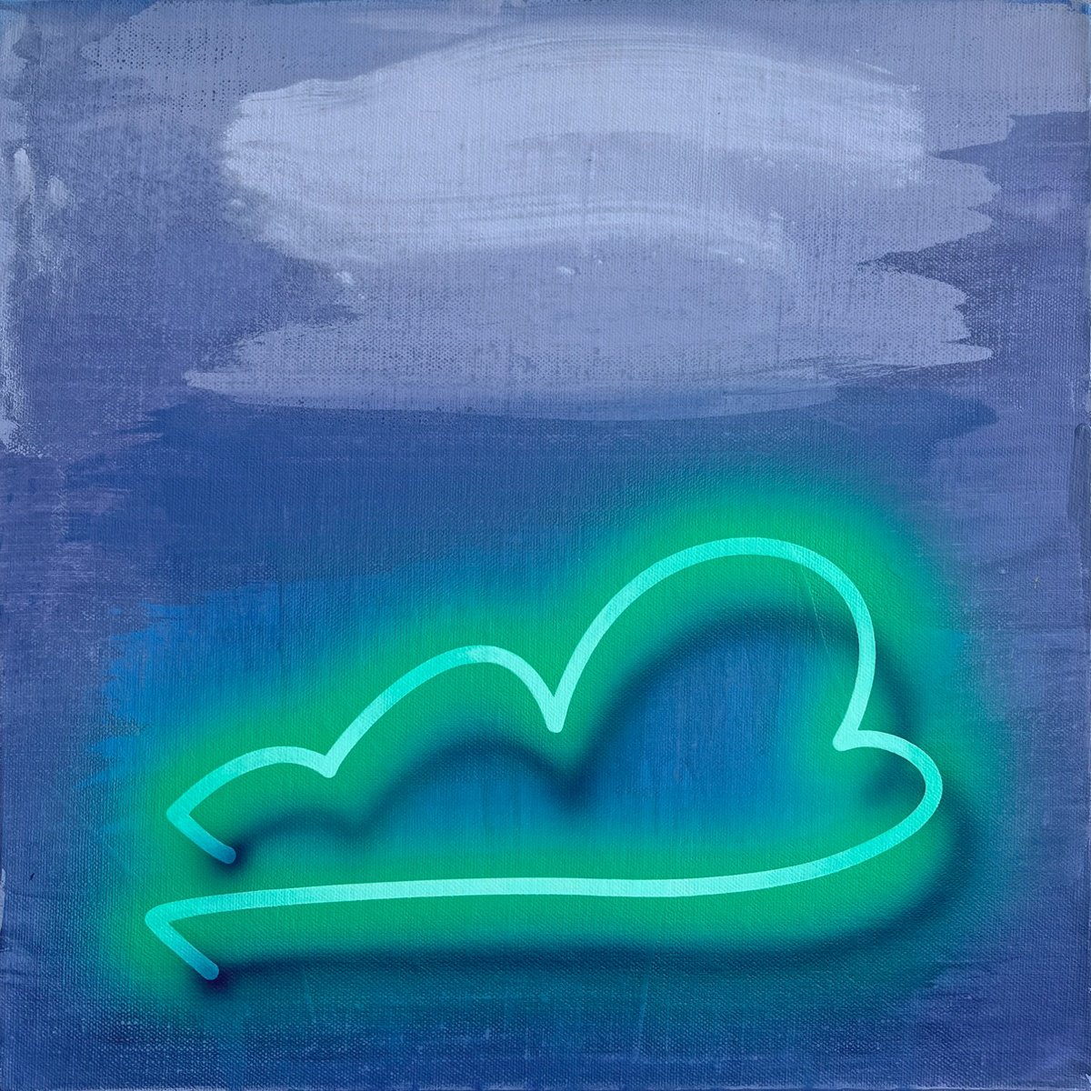 Abstract Acrylic Painting By Mike Edwards, 16 X 16", The Cloud, Original Artwork