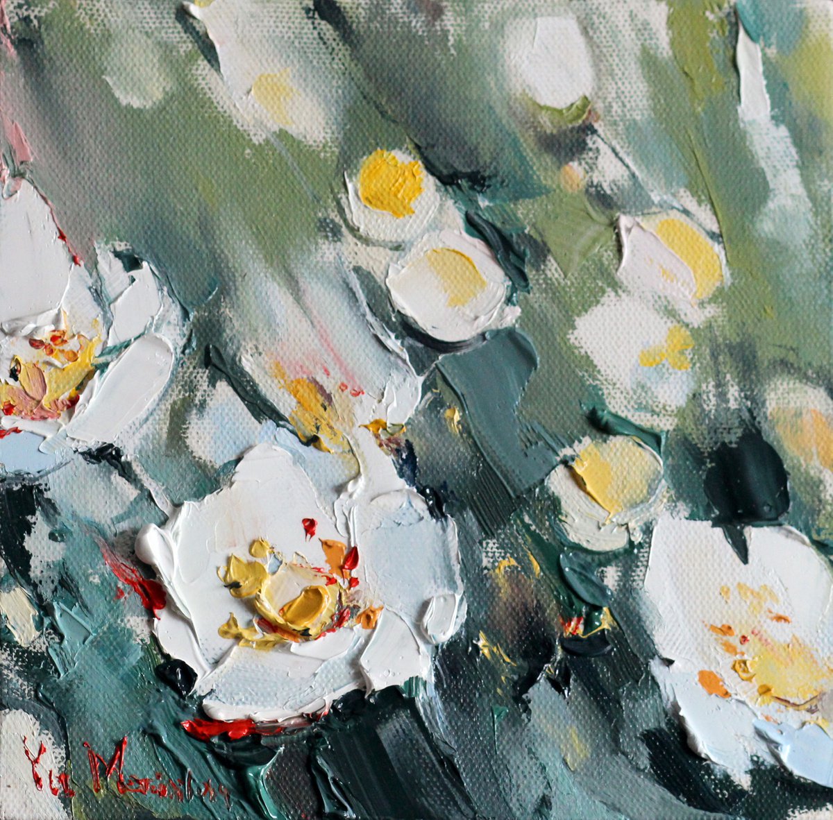 Floral - Spring oil painting by Yuliia Meniailova