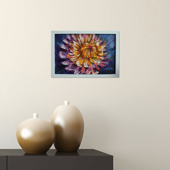 Original textured painting of beautiful flower