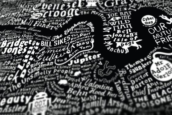 LITERARY LONDON MAP (Large black)