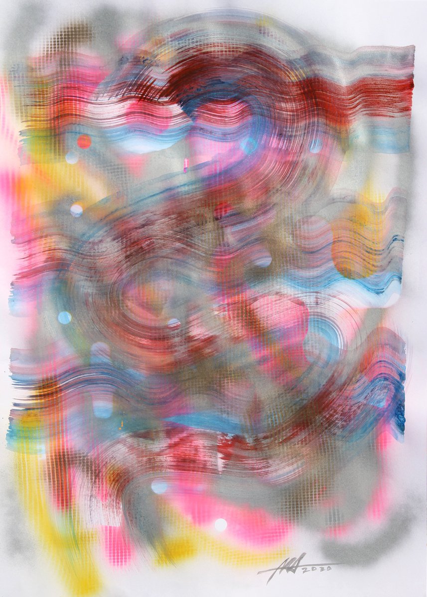 Abstract Acrylic Painting By Anatoliy Menkiv, 24 X 33, #36 Metaphysics Series, Original Artwork