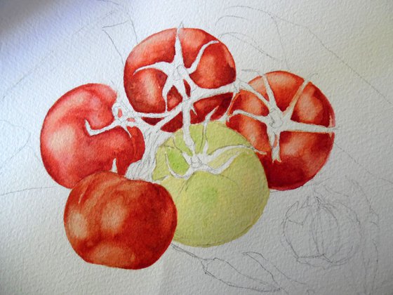 Red (Watercolor tomatoes)