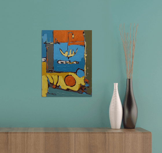 Sunny rain (40x30cm, oil painting, ready to hang)