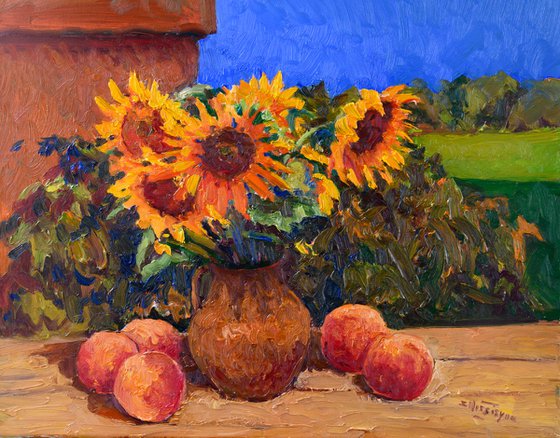 Sunflowers and Peaches