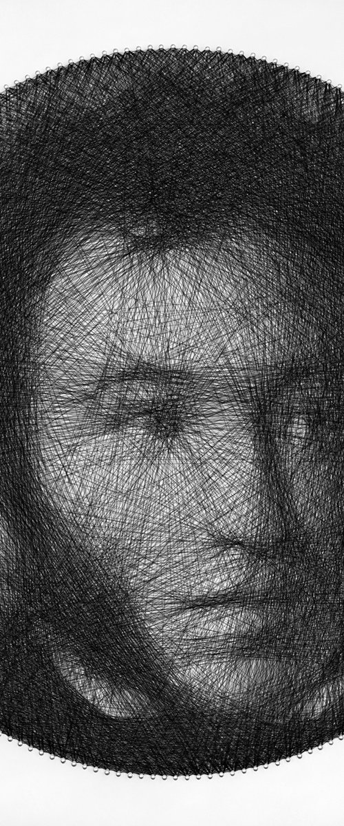 Alexander Pushkin string art portrait by Andrey Saharov
