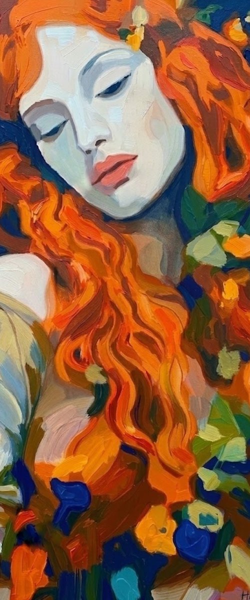"Between Leaves & Earth" - Female Portrait by Helena Wierzbicki