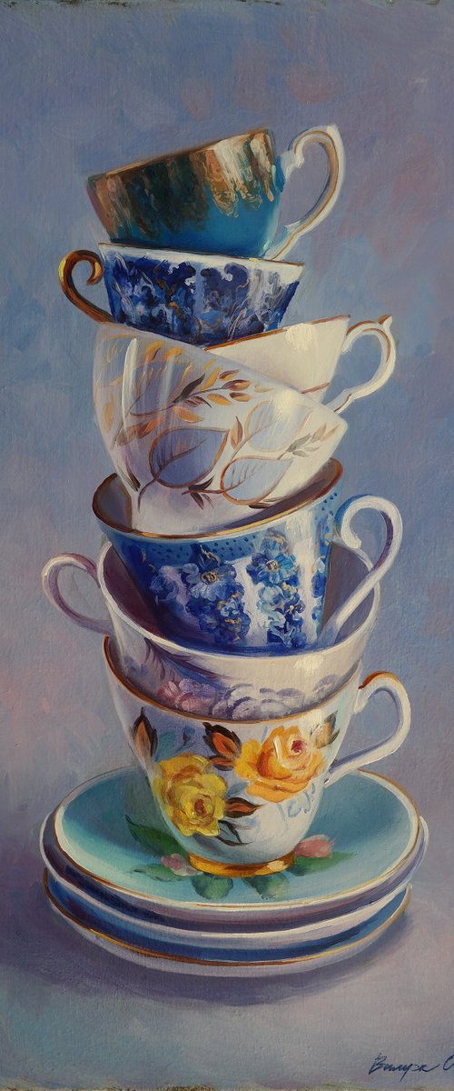 "Still life with cups" by Lena Vylusk