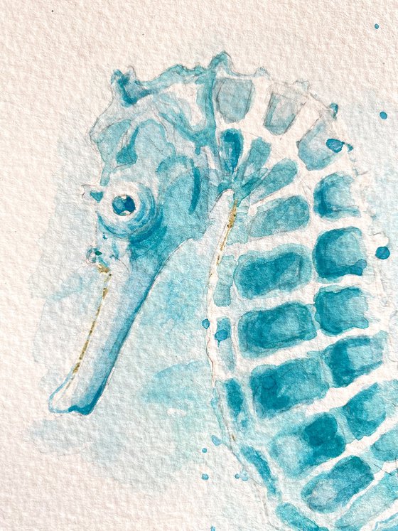 Seahorse Watercolour Painting