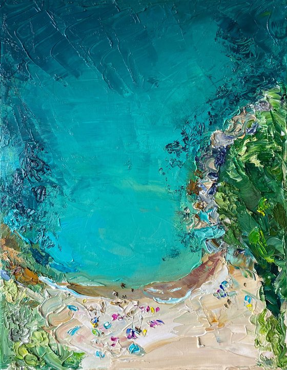 Turquoise Ocean Oil Painting