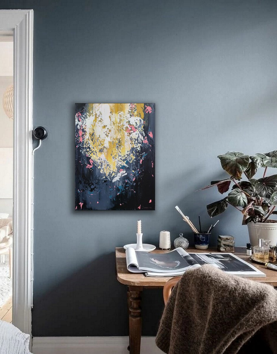 Abstract Acrylic Painting By Alex Senchenko, 24 X 31, Abstract 22142, Original Artwork