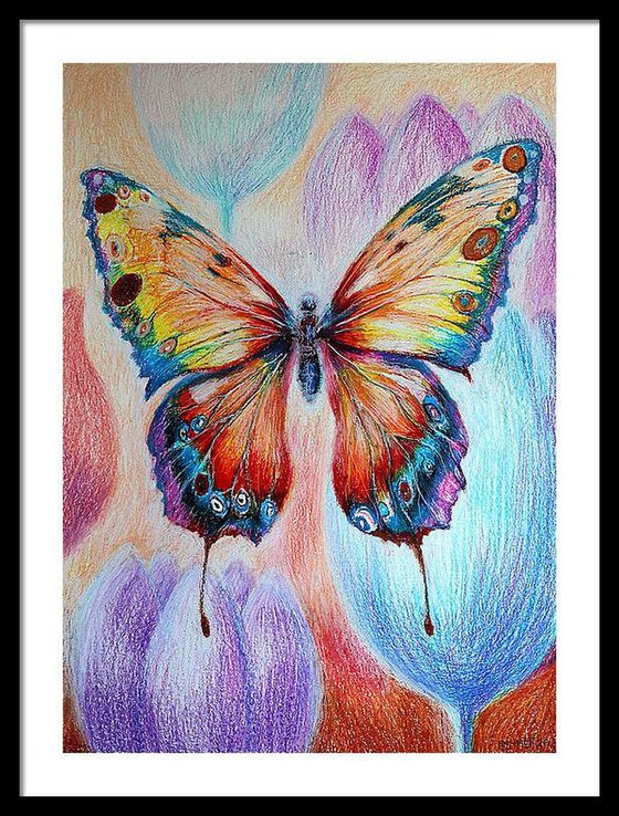 Vibrant Flight, Paper, Oil Pastel, 86x59 cm