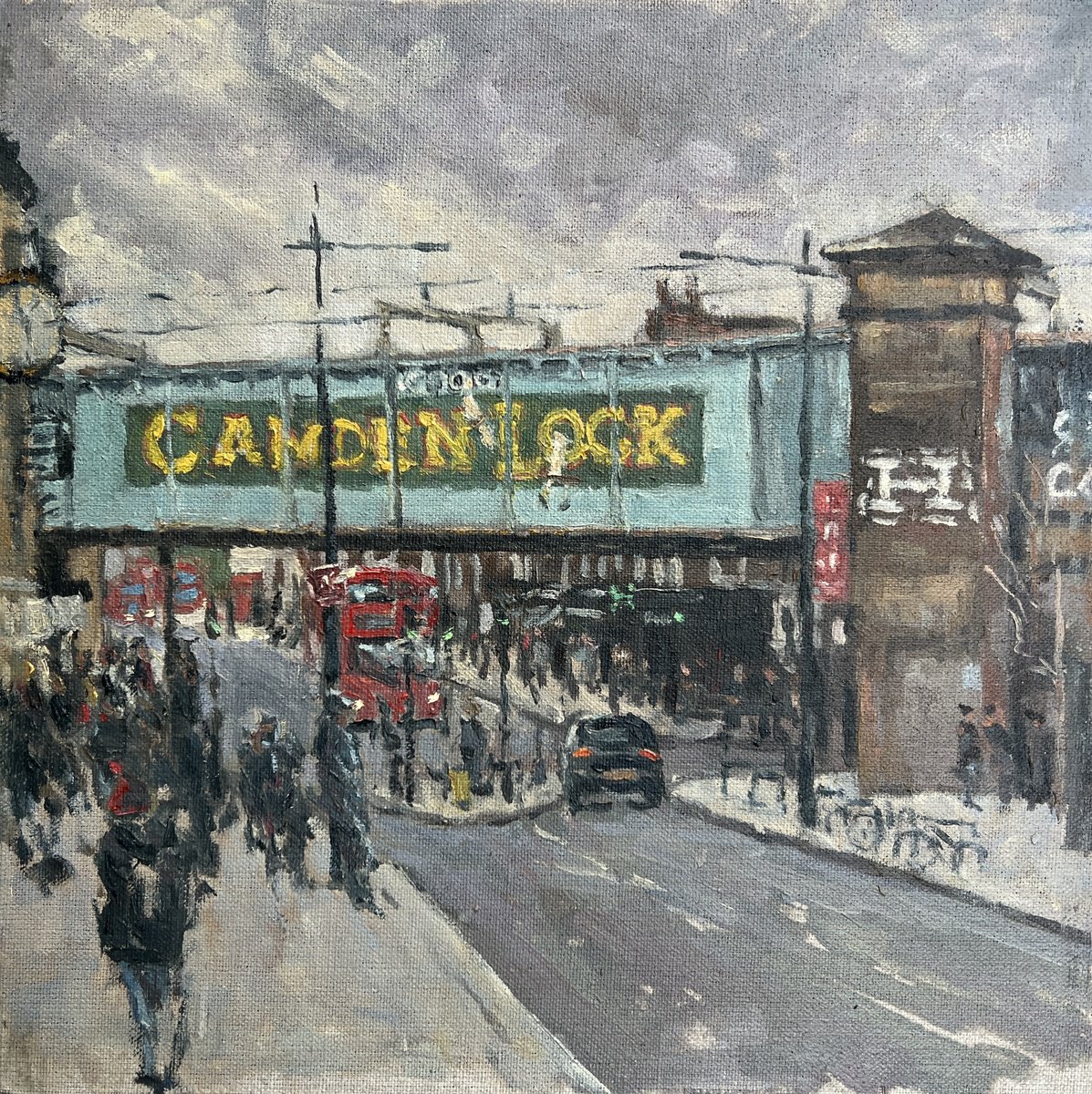 Camden Lock, winter by Louise Gillard