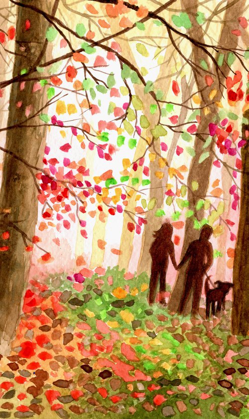 Autumn Walk - Norfolk scene by Lisa Mann