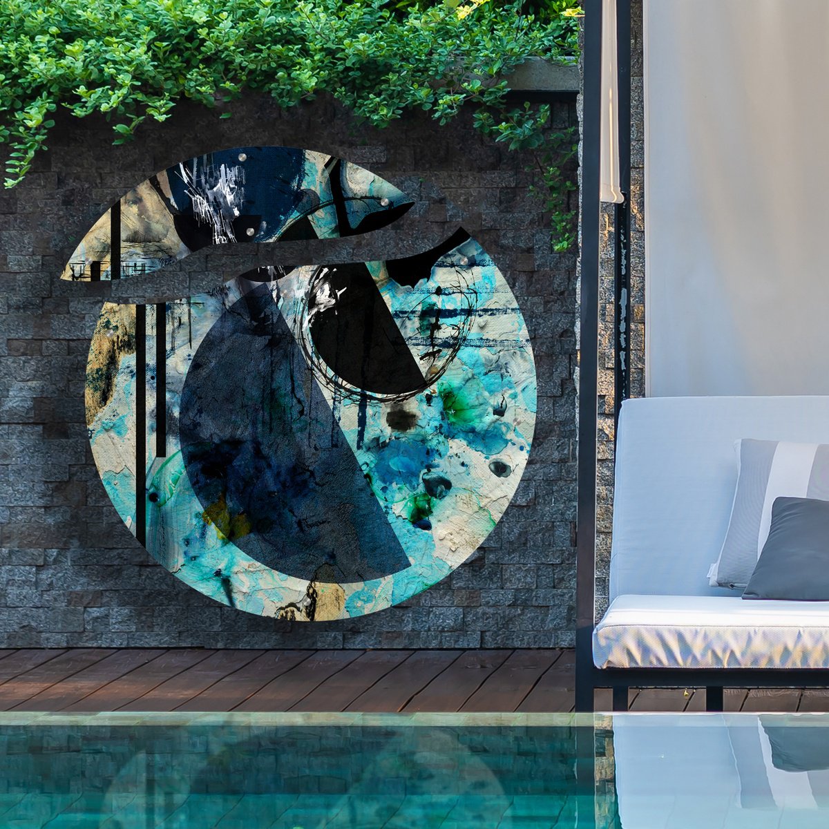 Abstract Print By Lynne Godina-Orme, 49 X 49", Making A Splash - Diptych, Original Artwork