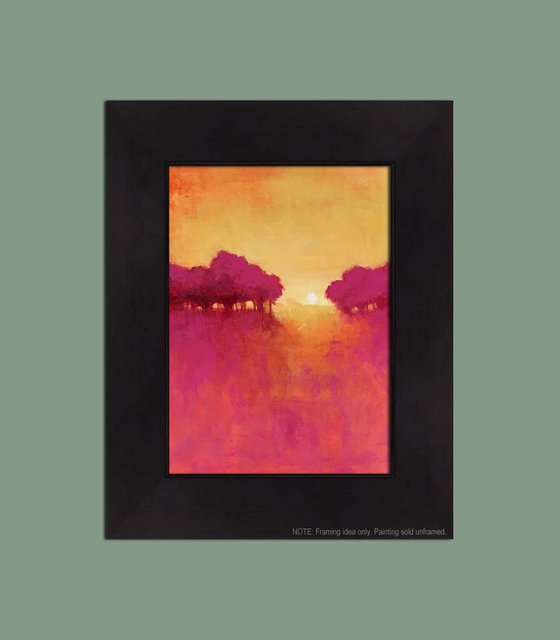 Magenta Sunset Plein Air Impressionist