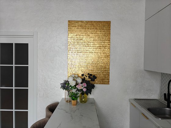 Golden textured painting