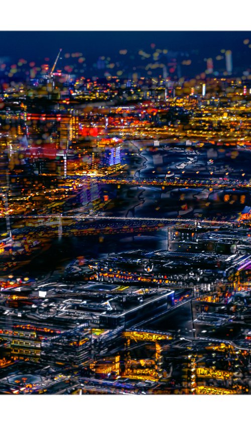London Views 1. Abstract Aerial View of Central London at Night Limited Edition 1/50 15x10 inch Photographic Print by Graham Briggs
