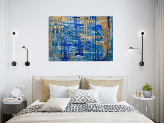 Merger. Gold and Blue /  ORIGINAL PAINTING