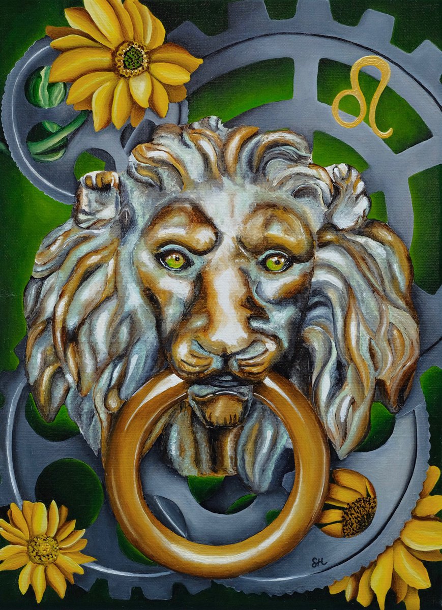 Surrealistic Animal Acrylic Painting By Saskia Huitema, 9 X 11", Leon Nemeos, Original Artwork