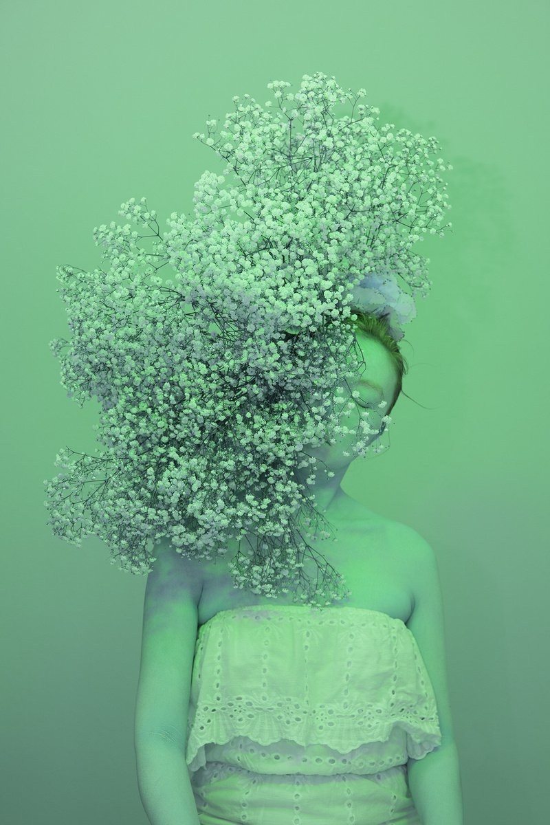 Expressive Portrait Photograph By Ziesook You, 24 X 36", Scent Of Emerald 12132021, Original Artwork