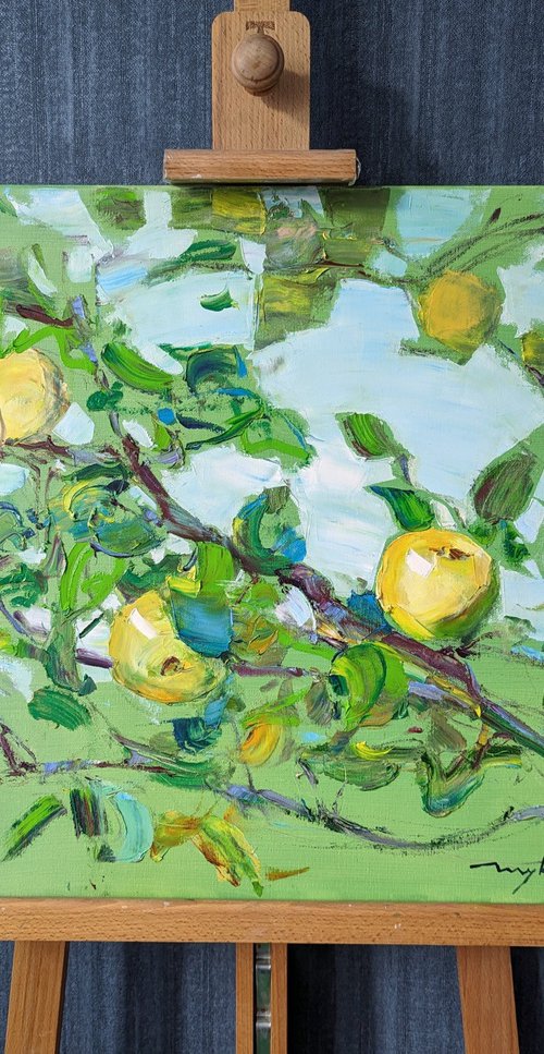 Apple tree branch by Helen Shukina