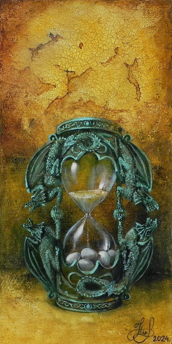 Surrealistic Still Life Oil Painting By Yurii Novikov, 8 X 16", "2024" Original Art, Original Artwork