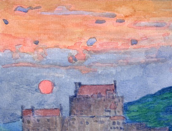 The prince and Rapunzel at the castle