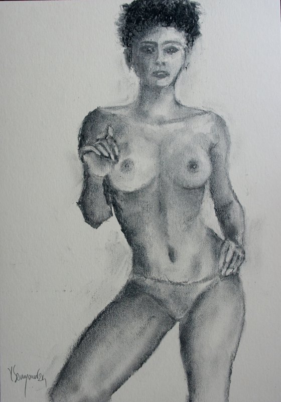 Female Figure 43 Charcoal Sketch