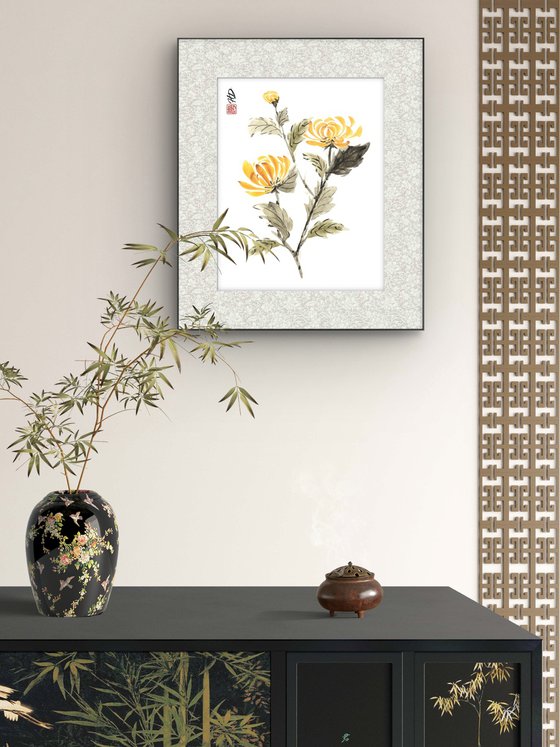 Golden Autumn Chrysanthemum
