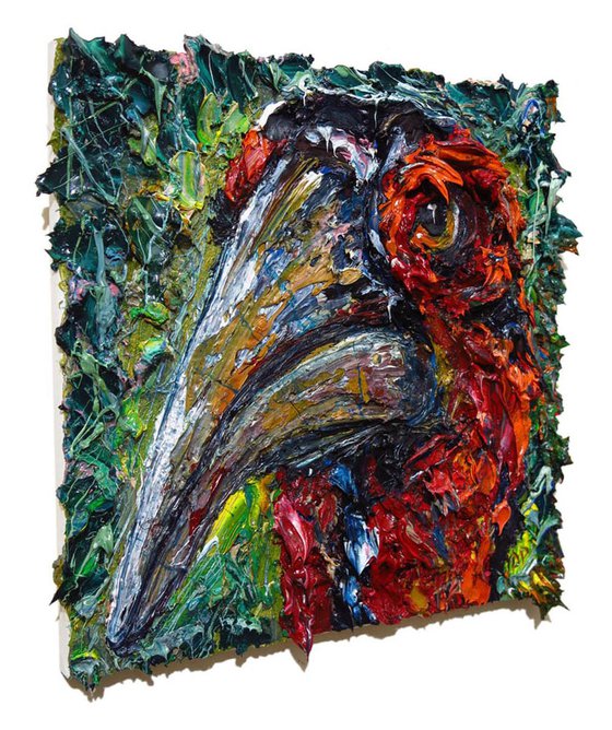 Original Oil Painting Bird Expressionism