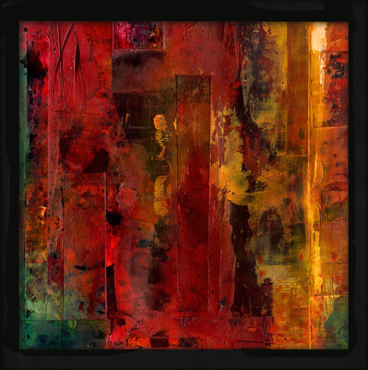 Abstract Painting By Kathy Morton Stanion, 13 X 13", Mystical Pastiche 5, Original Artwork