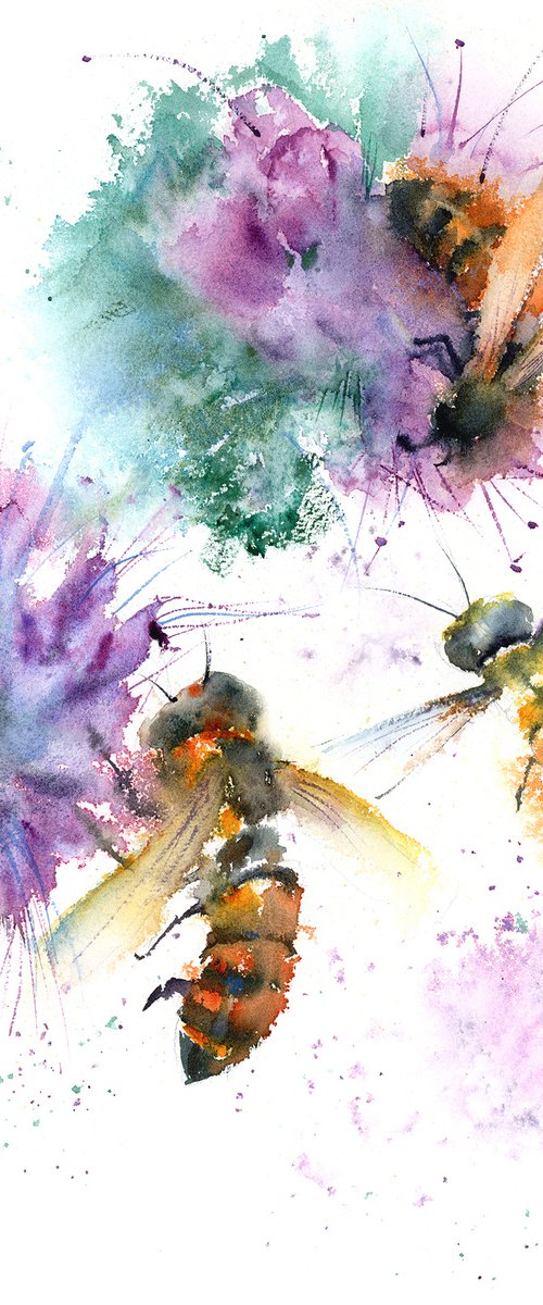 Bees and Flowers by Olga Tchefranov (Shefranov)