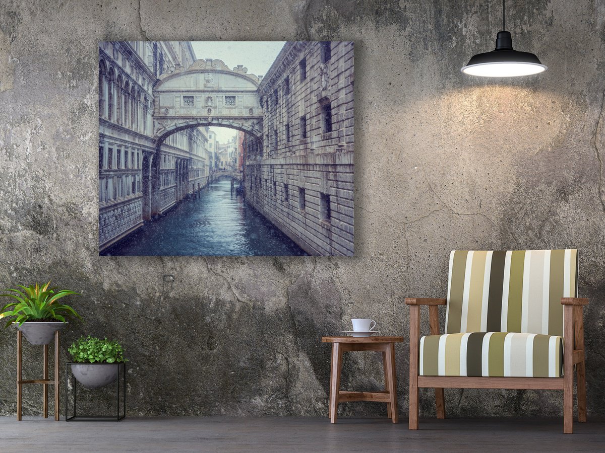 Photorealistic Cityscapes Photograph By Pavel Oskin, 28 X 24", Ponte Dei Sospiri, Original Artwork