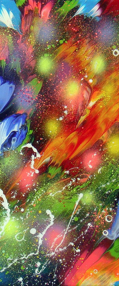 ”Evening Garden” Abstract Painting on canvas by Irini Karpikioti