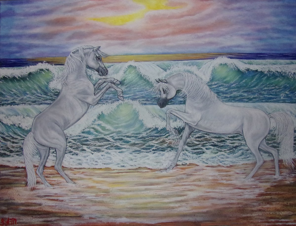 Seascape with White Horses by Sofya Mikeworth