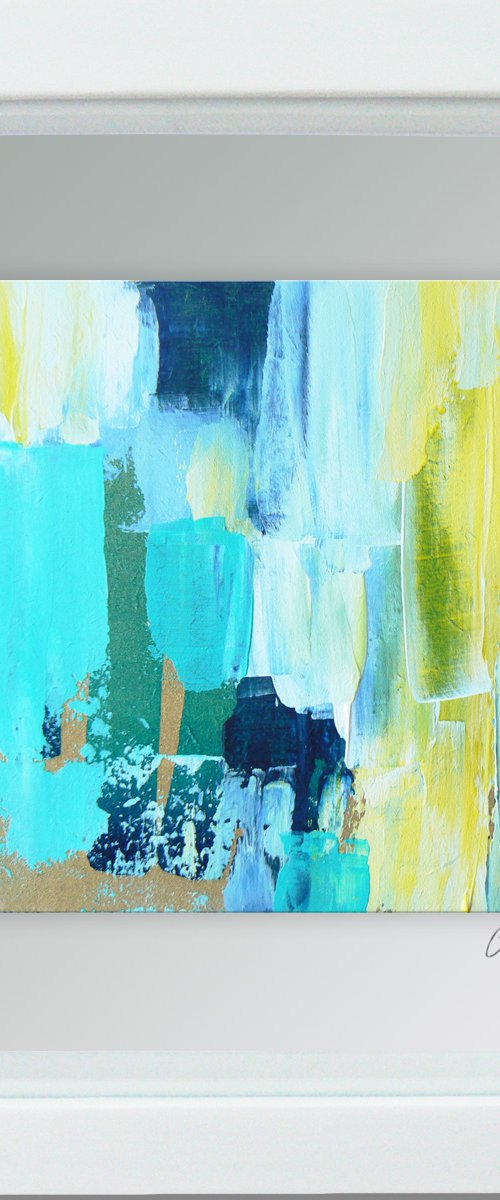 Framed ready to hang original abstract  - Deep water #11 by Carolynne Coulson