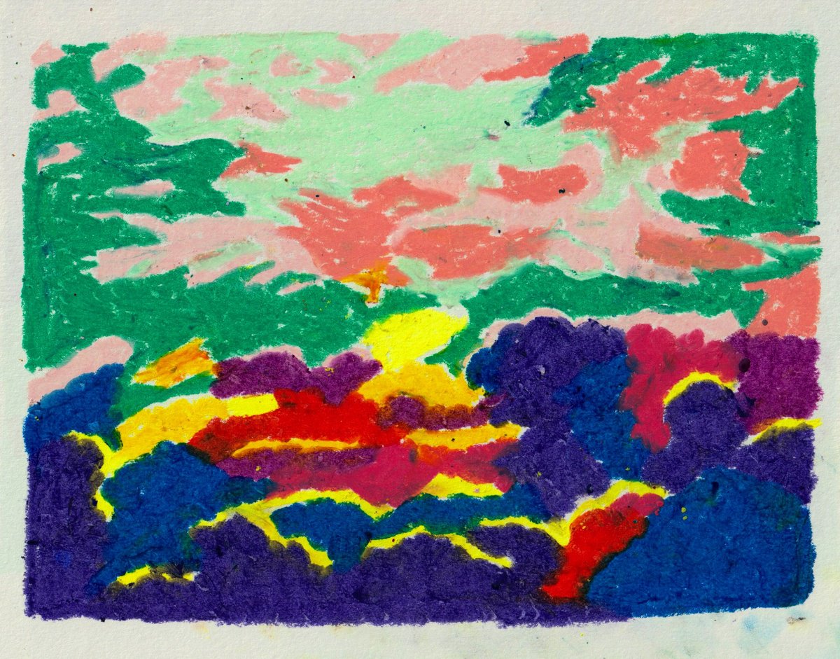 Illustrative Landscape Pastel Drawing By Ewen Farr, 12 X 9, Dependent, Original Artwork