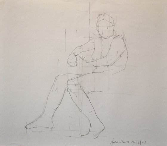 STUDY OF A FEMALE NUDE - LIFE DRAWING NO 615