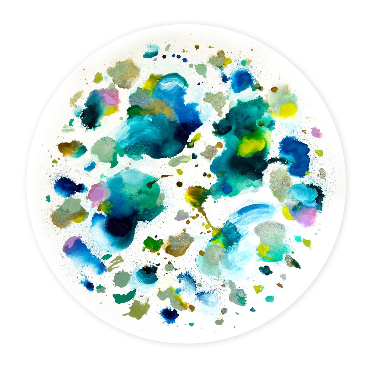 Organic Abstract Acrylic Painting By Corinne Natel, 31 X 31, Superluminal #94, Original Artwork