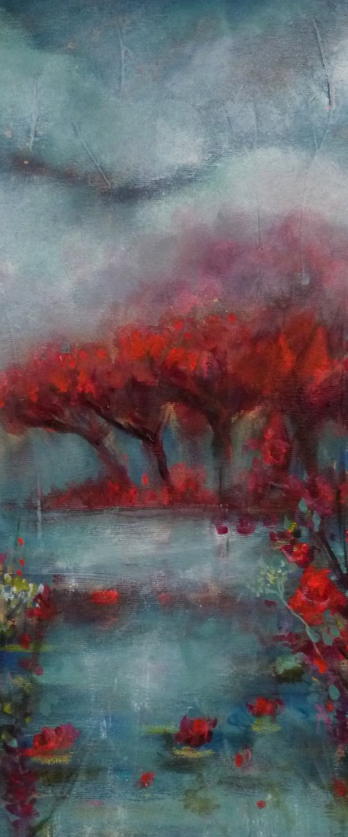 "The Islet of Fire" 33 x 46cm. by Loetitia Pillault